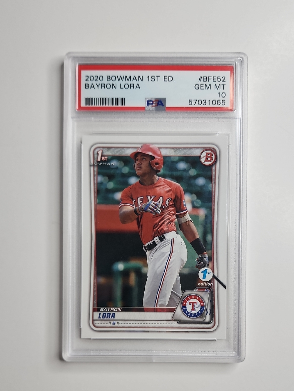 Bayron Lora ~ 2020 Bowman ~ 1st Edition ~ PSA 10